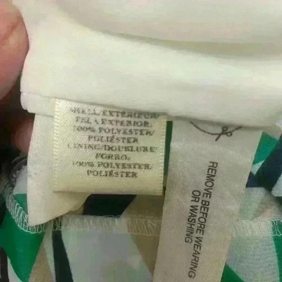 Ann Taylor Geometric Green Dress EUC Size 2 - Picture 7 of 11